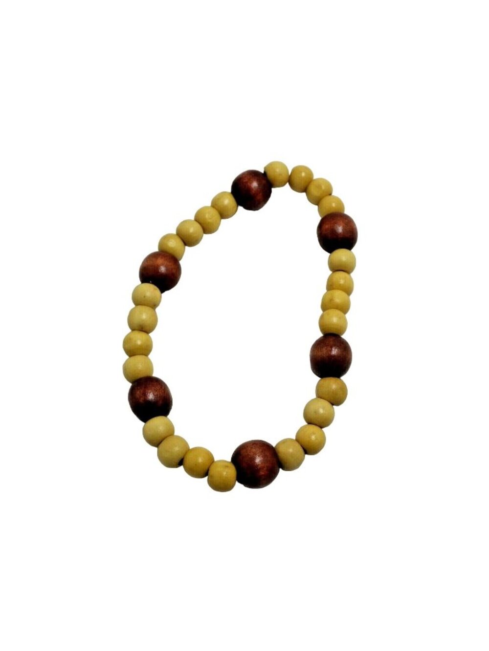 Anklet Natural Wood Bead Bracelet stretch Bead 11 inch Summer Beachwear
